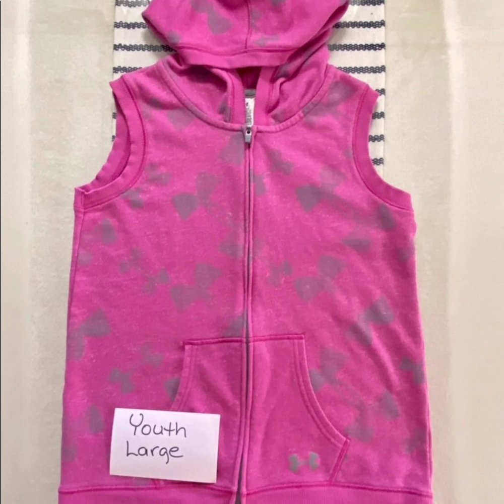 UNDER ARMOUR SWEATSHIRT HOODED VEST SIZE YOUTH LARGE